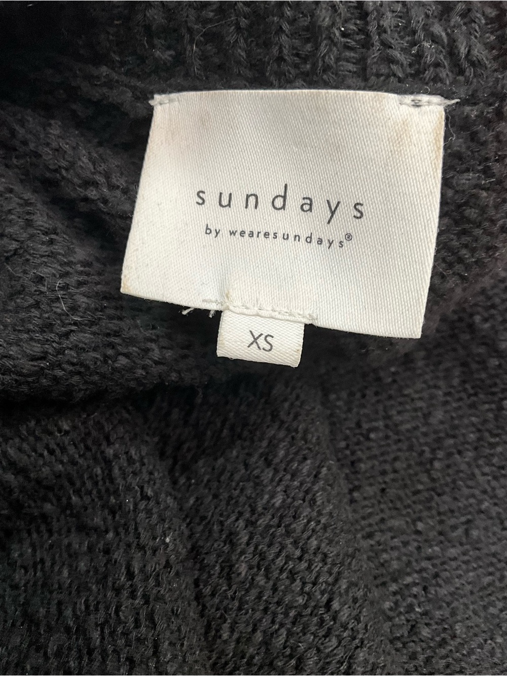 SUNDAYS Black Textured Bouclé Knit Button Front Crewneck Cardigan Sweater XS - Picture 4 of 7